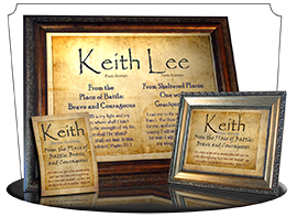 PL-SM09, Name Meaning Print,  Framed, Bible Verse, personalized, parchment old simple basic keith