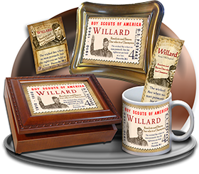 MU-CA02, Coffee Mug with Name Meaning and  Bible Verse willard  boy scouts stamp collecting