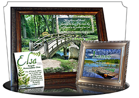 8x10-SC08, personalized 10x12 name meaning print, framed with  name meaning & Bible verse, , personalized, garden bridge Elsa