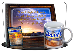 MU-SS14, Music Box with personalized name meaning & Bible verse, , personalized, daniel, sunset, beach, ocean, sand