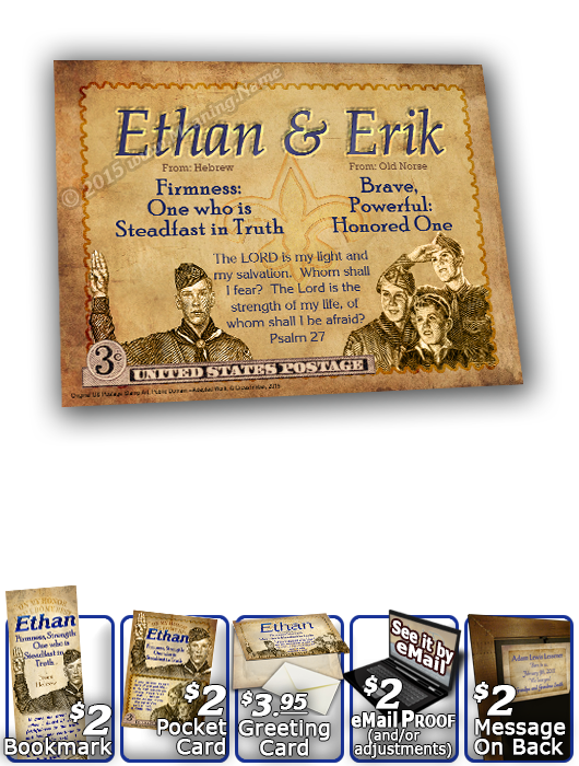 8x10-CA03, personalized 10x12 name meaning print, framed with  name meaning & Bible verse,  ethan boy scouts stamp collecting  Long known to be a symbol of honor, integrity and goodness, these Boy Scouts assure you that they will uphold the honorable trad