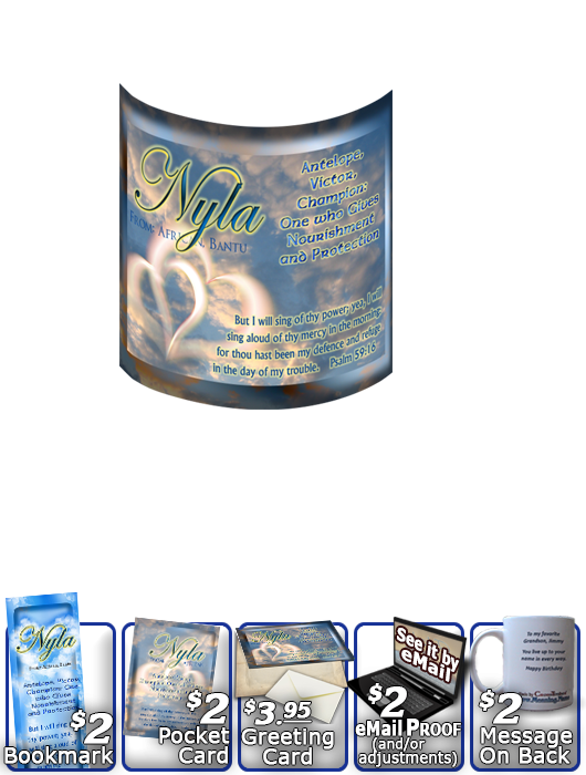 MU-SY30, Coffee Mug with Name Meaning and  Bible Verse, personalized, heart clouds sky sunset nyla