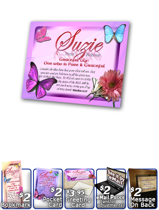 PL-BF05, Name Meaning Print,  Framed, Bible Verse butterfly  suzie pink