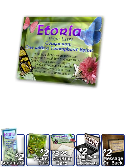 PL-BF06, Name Meaning Print,  Framed, Bible Verse butterfly  etoria