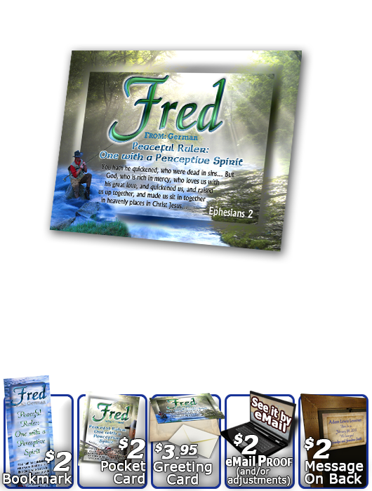 PL-WA13, Name Meaning Print,  Framed, Bible Verse, personalized, forest stream river light fred fishing