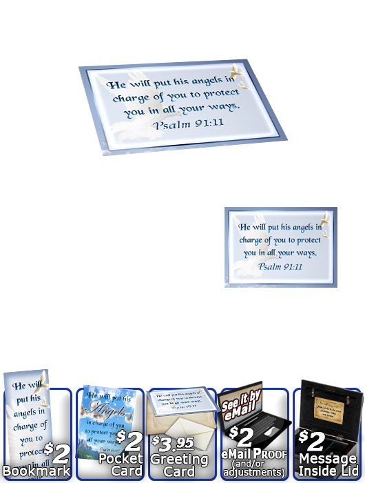 SG-MB-AN15, Custom Bible Verse on a Music Box, Bible Verse  dove peace angels, Psalm 91:11