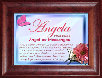 Angela's Name Meaning Plaque
