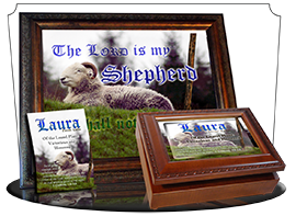 SG-PL-AN62, Custom Scripture Plaque,  Framed, Bible Verse sheep ram shepherd flock lamb staff, Psalm 23, Shepherd.