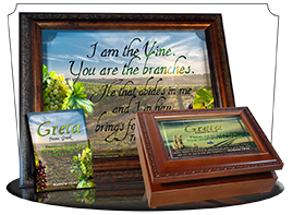 SG-MB-SC14, Custom Bible Verse on a Music Box, Bible Verse, personalized,  rolling hills peace Italy, John 14:27
