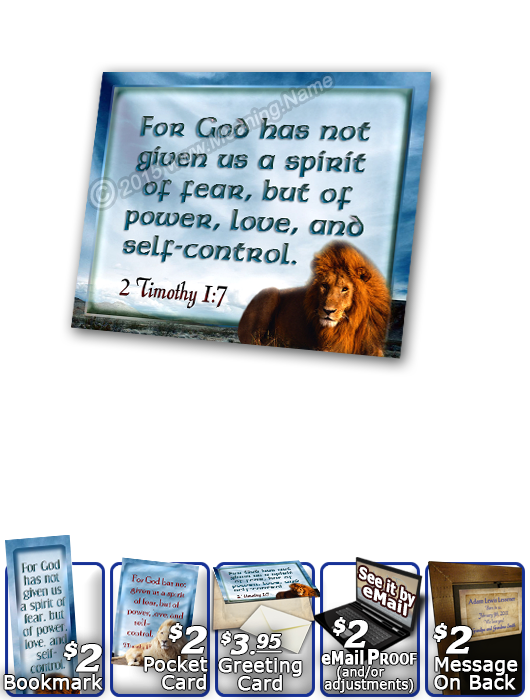 SG-PL-AN06, Custom Scripture Plaque,  Framed, Bible Verse  lion, bravery courage, 2 Timothy 1:7